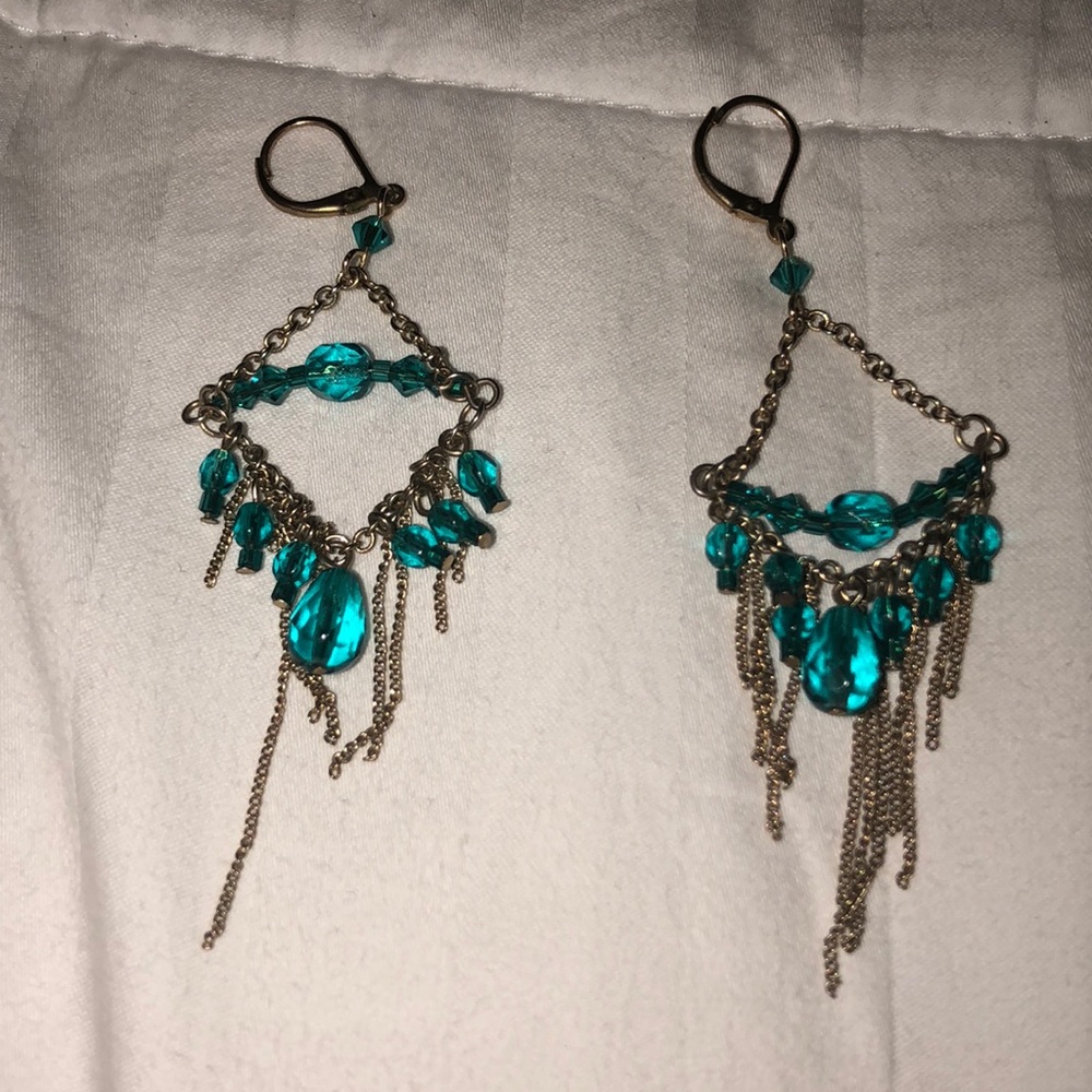 Turquoise dangle earrings - Picture 2 of 4